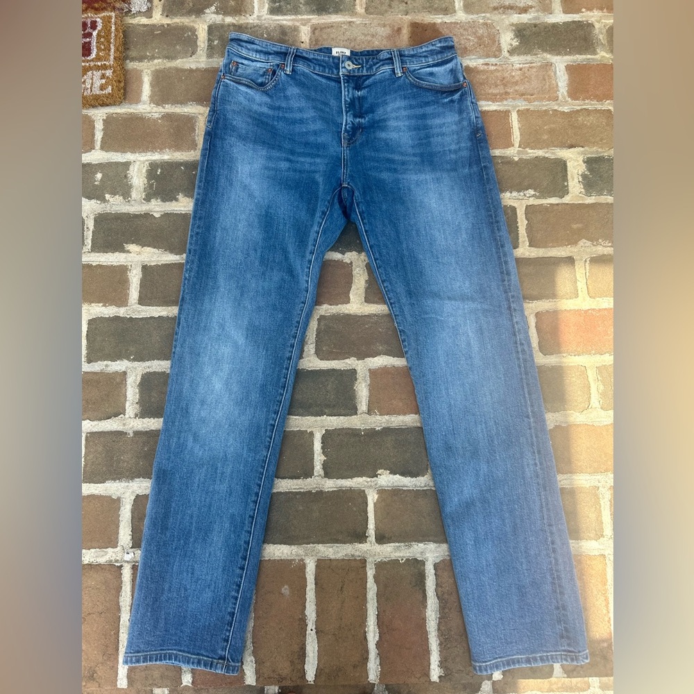 Flint and Tinder Stretch Selvedge Denim Straight Leg Jeans Light Wash 36x36 - Picture 2 of 11